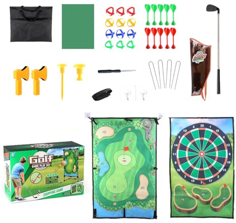 Juego de Alfombras de Juego de Golf, Alfombra de Juego de Golf, Alfombrilla de entrenamiento de Doble Cara para Kit Completo de Entrenamiento, Grande de Dardos Divertido para Adultos, I