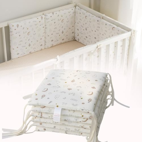 FWY Baby-zbettgitter – abnehmbar,Maschinenwaschbar, 6-teiliges Set, einfach zu installierende Bettschutzmatte (Träumer)