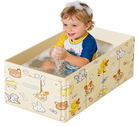 Bañera Portátil Infantil,Bañera Plegable que Ahorra Espacio con Tapón de Desagüe | de viaje infantil - Para ducha en casa, SPA, viajes, RV, balcón, exterior