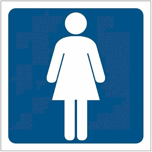 M-ITALY CARTELLO SEGNALETICO QUADRATO ISO 7010 - Toilette donne blu - Adesivo Extra Resistente, Pannello in Alluminio (IDEALE ANCHE PER ESTERNO) (Alluminio, 10 cm)