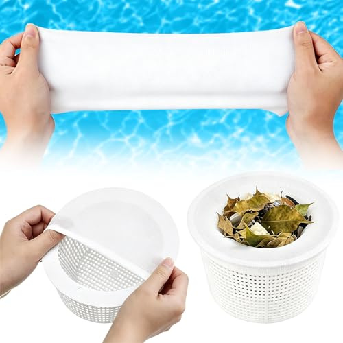 Chaussette Skimmer Piscine 10 Pièce, Réutilisable Chaussette Filtre Piscine, Prefiltre Panier Skimmer Nylon Élastique avec Maillage Ultra-Fin, Chaussettes d'écumeur de Piscine pour Débris et Saleté