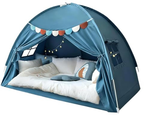 Twin Bed Tent for Girls Breathable Privacy Space Blackout Portable | Twin Bed Canopy Tent for Living Room Children's Room Garden Campsite Reading Taking A Nap