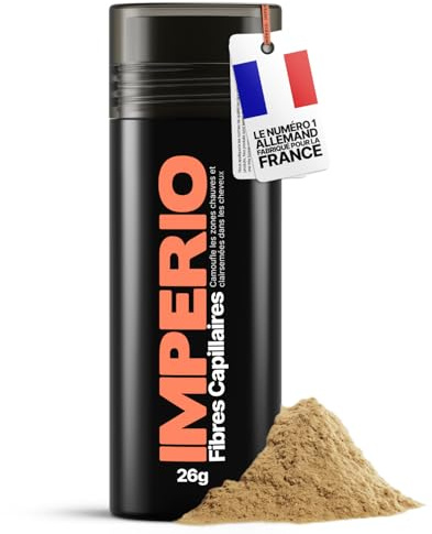 IMPERIO Fibre Capillaire Pour Épaissir les Cheveux & Cheveux Volumineux en Secondes. Poudre Densifiante Cheveux pour un Look Authentique. 100% Naturel! Qualité Salon - 26g (blond foncé)