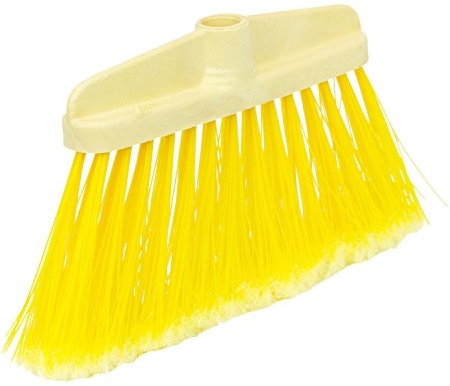Spontex Besen Ersatz extra Lange gefranste Kunststoffborsten, gelb, 35 x 16,5 x 5 cm