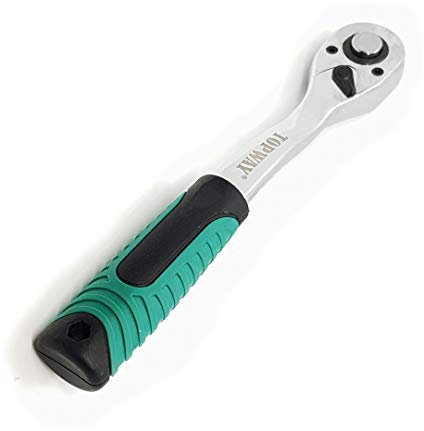 TOPWAY 3/8 Drive Ratchet Handle, 72-Teeth Quick-Released Socket Wrench Handle, High Grade Chrome Vanadium Steel, Auto Repair Garage Tool, 200mm 422907