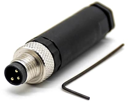 ELECBEE M8 Connettore 3 Pin Testa maschile, A Codice Diritto Vite Giunto Non schermato 3 poli M8 Connettore Attuatore Aviazione Spina, Connettore M8 3 Poli IP67 Impermeabile
