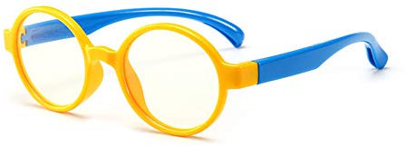 Ototon Blue Light Blocking Glasses for Children Anti UV Eye Fatigue Headache Eye Strain Safety Glasses for Computer/Phone/TV Boys Girls (Yellow Frame Blue larms)