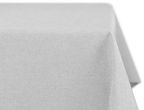 BEAUTEX fleckenabweisende und bügelfreie Tischdecke - Tischtuch mit Lotuseffekt - Tischwäsche in Leinenoptik, Eckig 130x160 cm, Hellgrau