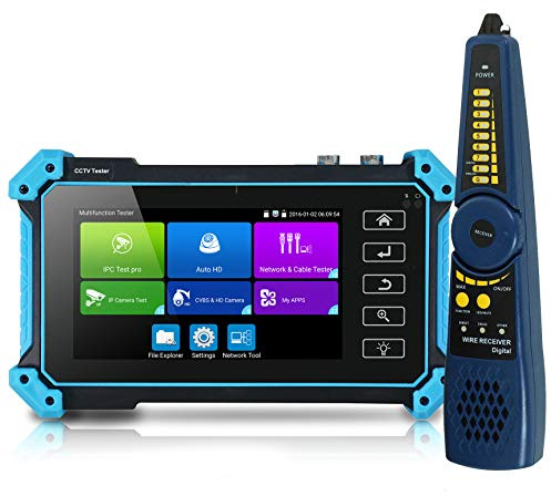 CCTV-Tester, IPC-5200C Plus 12,7 cm IPS Touchscreen IP CVBS Analog Kamera Tester 4K H.265 Video Monitor mit HDMI-Eingang/POE/WiFi/Kabel-Tracker/TVI CVI AHD/Firmware Upgraded