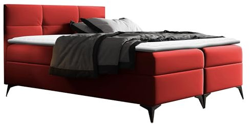 Mirjan24 Boxspringbett Worx mit 2 Bettkästen, Doppelbett mit Lattenrost und Matratze + Topper, Polsterbett, Bett mit Kopfteil, Bettgestell, Amerikanisches Continentalbett (Soft 010, 200 x 200 cm)