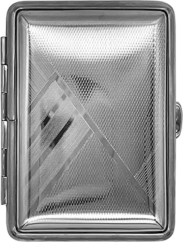 v.H 1912 VOM HOFE MANUFAKTUR Visitenkartenetui 450NN13, Metall vernickelt mit Musterdekor, mit innenliegenden Gummibändern