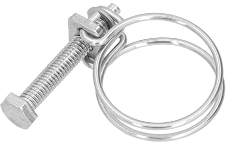 20 Stück Doppeldraht-Schlauchschelle Schellen Bandschellen Verstellbare 201 Edelstahl-Schlauchschellen Korrosionsbeständige Draht-Schlauchschelle[21-25mm]