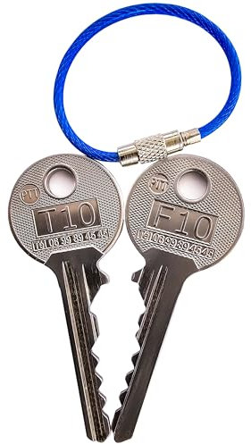 ® T10-PASS: juego de 2 pases PTT Distincts – T10 & F10 de acero, mecanizado de precisión. Ideal para buzones individuales y colectivos, acceso fácil para particulares o profesionales