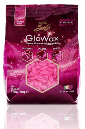 Italwax Cherry Pink Glowax - 400g - Hartwachsperlen zur Haarentfernung - Synthetische Formulierung ideal für empfindliche Haut - Empfohlen für empfindliche Bereiche.​