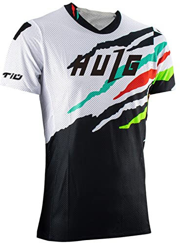 MTB-tröja för män, kortärmad, downhill-tröja, herrcykelkläder, cykelsport/motocross-kläder, mountainbikeskjorta, mjuk konsistens, fukttransport, MTB BMX, Stil 07, XXL