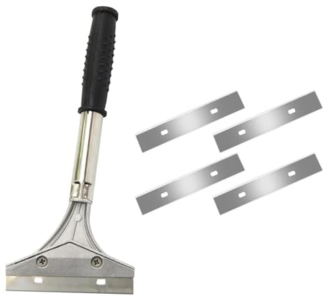 3DBUYER 4 inch Heavy Duty Wall Non Slip Soft Grip Scraper Tool for Wallpaper and Floor Tile Steel Removal Tool Scraper