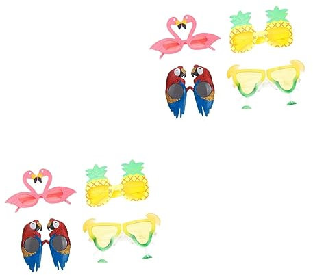 Abaodam 8pcs Hawaiian Sunglasses Novelty Party Eyeglasses Lemon Pineapple Tropical Beach Summer Party Supplies