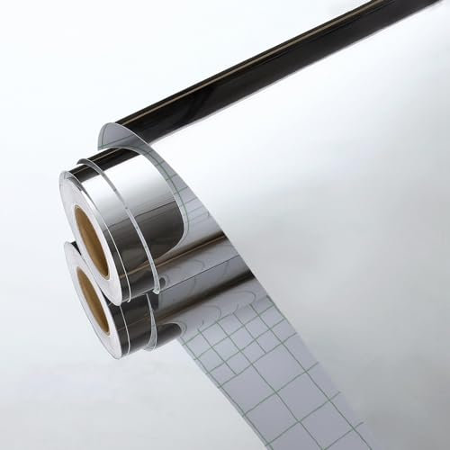 Yullpaper Papier Adhesif Pour Meuble Papier Peint Adhesif Miroir pour Salon Chambre Rouleau Adhesif Decoratif Flexible Pour Plan De Travail Autocollant Miroir Revetement Adhesif Meuble 40cm X 300cm