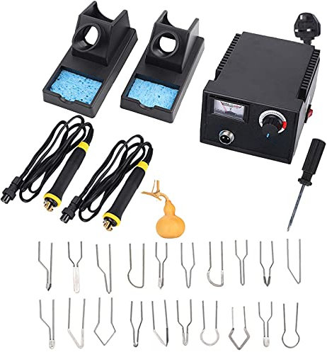 Wood Burning Kit Adjustable Temperature Electric Soldering Iron Pen Tool Professional Pyrography Machine Set for Wood Carving