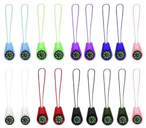 SWYSGS Pack of 18 Multicolour Mini Survival Compass Outdoor Camping Hiking Bag Compass Liquid Feel