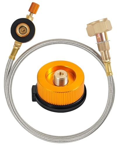 Gaskartuschen Adapter, Camping Gasherd Adapter Ventilkartuschen Adapter Gasflaschenadapter Campingkocher Anschluss Gasflasche Adapter für LPG, Propangasfüllung, Flachzylinder, Flaschenadapter