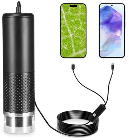 USB-Digitalmikroskop, Endoskop mit 50- bis 1600-facher Vergrößerung, 8 LED-Hilfslichtquelle, tragbares Mini-Digitalmikroskop mit für iPhone Android, iPad