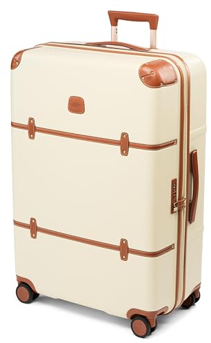 Bric's Bellagio 3.0 Spinner Trunk – Luxus-Hartschalengepäck mit großen Rädern, Teleskopgriff, Lederdetails – erweiterbarer Rollkoffer