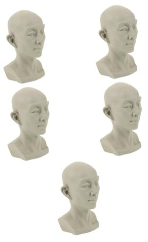 STOBOK 5 Pz Sussidi Didattici Artistici Scultura di Busto Adulto Figurina della Mitologia Modello di Disegno Dell'artista Statuine in Gesso Verniciabili Scultura in Gesso Beige Malta