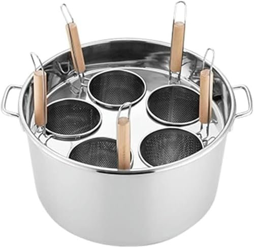 Pentole per Pasta Multipots, Pentola per Pasta in Acciaio Inox con Inserto scolapasta, Pentola per brodo con cestello per Cottura a Vapore e Inserto per pentola per Pasta, Set per cuoci Past