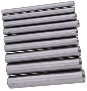 DOITOOL 9piezas Punzones Inoxidable Para Perforar Herramienta De Manualidades Para Cinturones y Plateado