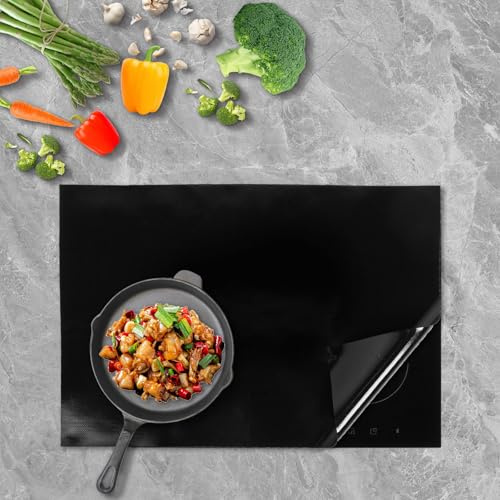 Induction Hob Protector Mat 78x52cm, Large Kitchen Silicone Induction Hob Cover, (Magnetic) Cooktop Scratch Protector for Induction Hob, Anti Slip Heat Resistant Stove Cover