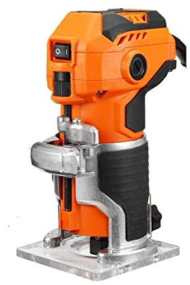 1280W 35000r/min Trimmer elettrico manuale Lavorazione del legno Scanalatura Fresatrice Router di legno Macchina for intagliare a mano,Stabilità e precisione