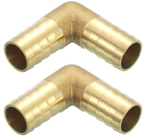 QUARKZMAN 16mm Schlauchverbinder Messing Doppelnippel Kupplung, 2 Stück Schlauchverbinder Benzinschlauch Schlaucharmaturen Gartenschlauch zum Verbinden von Kraftstoffschläuchen