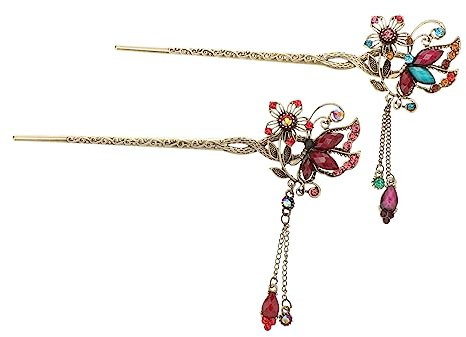 PACKOVE 2stücke Haarstäbchen Chinesische Haaraccessoires Haargabel Für Lange Haare Haarstäbe Retro Stil Hair Forks Für Damen Und Mädchen