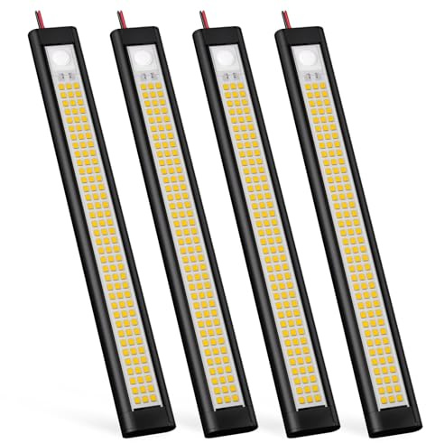 GZV 12V LED Lampe Wohnmobil – 12 Volt Lampen für Campingbus, 12V LED Streifen & Innenbeleuchtung, 4000K 12V Leuchten für Auto, Van, Caravan, Boot(4er Pack, schwarz)
