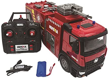 QIYHBVR Ferngesteuertes Feuerwehrauto Schießt Wasser RC Engineering Vehicle Mit Wasserstrahl 22-Kanal-Feuerwehrauto Arbeitsgeräusche Lichter RC Trucks Für Kinder