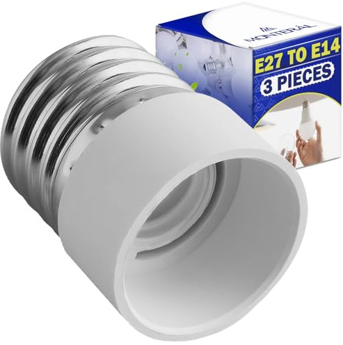 3 Piezas Adaptador E27 a E14 para Cambiar Bombilla 220/240V 50-60Hz 50W - Garantía de 10 Años - MONTERAL