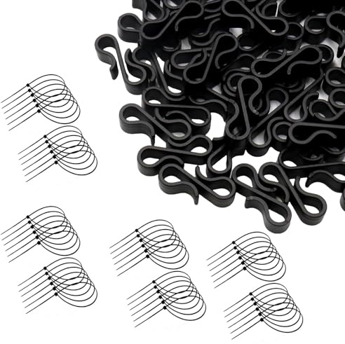 MURYE Lot de 120 clips de gouttière pour une gestion efficace de la lumière extérieure et des câbles, crochets de rangement de Noël, crochets de gouttière