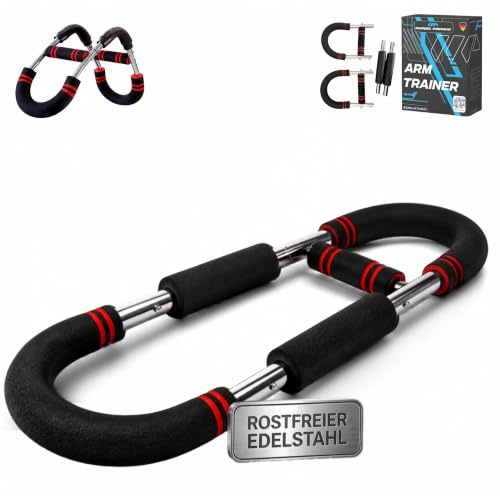 Power Twister Armtrainer, Brusttrainer Männer (20-30KG) / (30-50KG) - Trainingsgerät mit Anleitungen & Übungen, Rostfreier Edelstahl / Fitnessgerät für Zuhause & Outdoor - MUSQEL PREMIUM