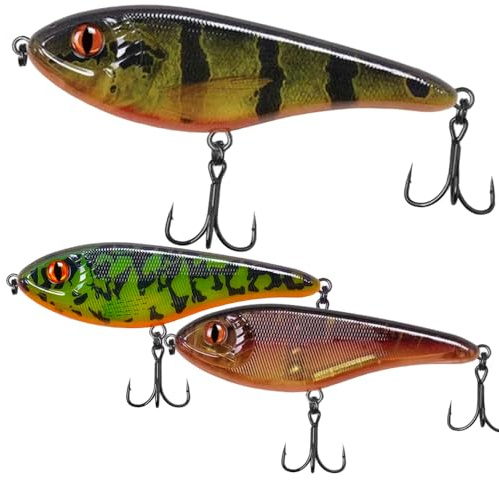 Jerkbait Hecht I 15cm, 80g Slow Sinking für große Hechte, Wobbler Jerkbait Hechtangeln, Kunstköder, Angelköder Raubfische, UV-aktive Jerkbaits