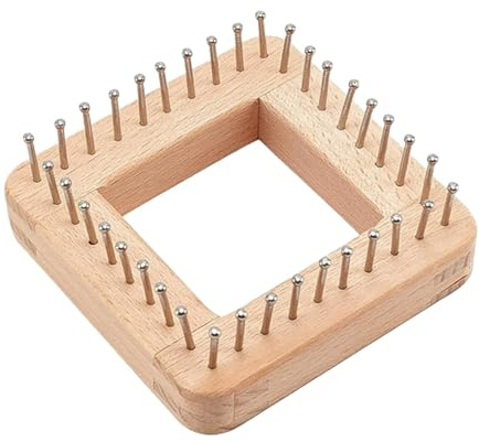 LOVIVER Tabla de Tejer, Suministros para Bricolaje, Herramientas de Costura, Clavijas para Tejer, Telar para tapetes, Sombreros, chales de Crochet para, 10cm X 10cm X 3.5cm