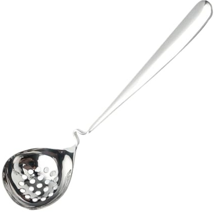 JECOMPRIS Cucchiaio per Stufato in Acciaio Inox 304 Manico, Mestolo Filtrante Scolapasta per Pentola Calda, Utensile da Cucina Resistente e Sicuro per Uso Alimentare, per Zuppe