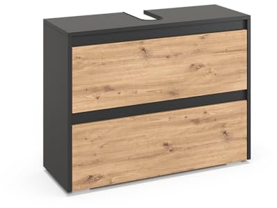 Vicco Waschbeckenunterschrank Majest, Artisan, 80.1 x 62 cm | mit 2 Schubladen, zur Montage unter dem Waschbecken für Badaufbewahrung