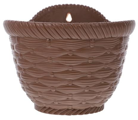 MAGICLULU Pot de Fleurs Mural en Terre Cuite Imitation Osier, pour Jardinières de Balcon et Supports Suspendus en Extérieur