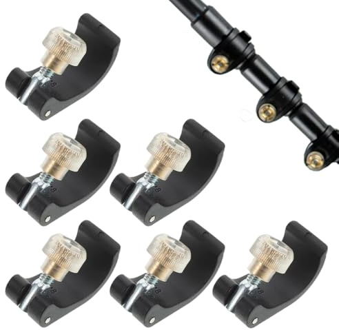 QEXUJOW Bastones de senderismo,6 abrazaderas negras para bastones de trekking, abrazaderas exteriores de 14 mm, repuesto para bastones de trekking