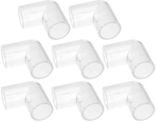 LOORGVEL 8 Stück 90 Grad Acryl Wasserverbinder für Aquarium Transparenter Aquarienschlauch Anschlussadapter Stoßfest und Verschleißfest Klarer Schlauchbogen für Fischbecken Filterzubehör