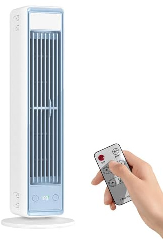 Quniwokid Torre Ventilatore per Camera Da,Display LED e Ricarica USB | Ventilatori Oscillanti - per Soggiorno Ufficio Dormitorio Casa Camper Esterno Interno Cucina Garage