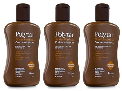 Polytar Scalp Coal Tar Shampoo 150ml - Pack of 3