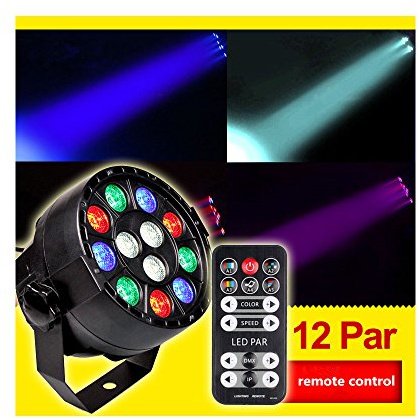 LED Par Licht 512 DMX LED Bühnenlicht Klangregelung mit Fernbedienung 7 Modi RGB Lichteffekte für Weihnachten Geburtstag Party Disco DJ schow Bühnenbeleuchtung (4 Stücke, 12 LEDs)