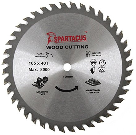Spartacus Wood Cutting Circular Saw Blade 165mm x 10mm Bore 40 Teeth